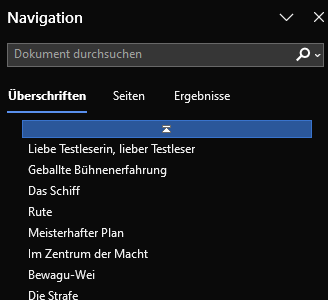 Navigationsbereich im Word